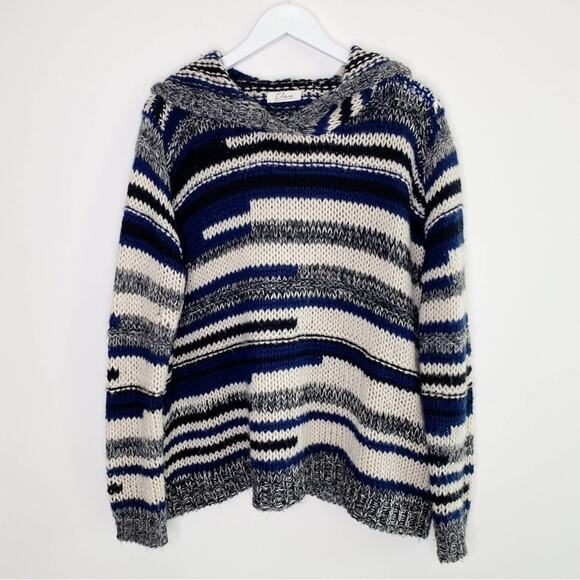 Elan | Color-block Oversized Hooded Sweater - Picture 1 of 6